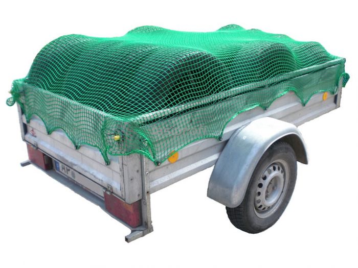 Lescars Anhängernetz: Anhänger-Gepäcknetz mit umlaufendem