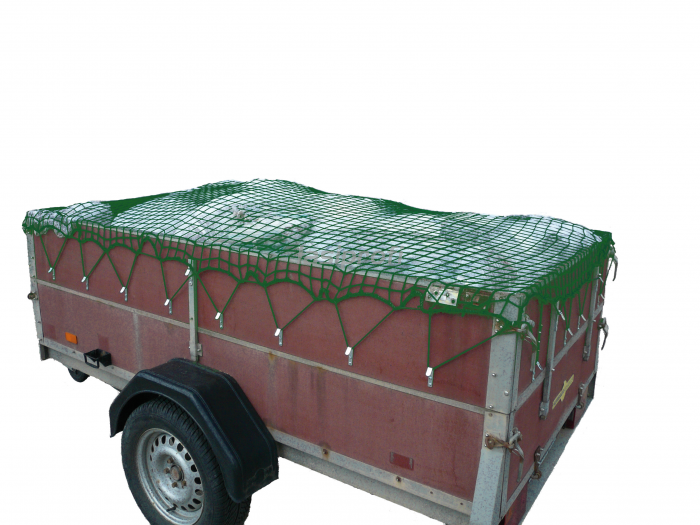 Anhänger Gepäcknetz Anhängernetz Ladungssicherungsnetz Abdecknetz grün 8 x 3,5 m 