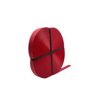 Lasiprofi Gurtband aus Polyester – 35 mm breit, 50 Meter, rot, mit Aufdruck