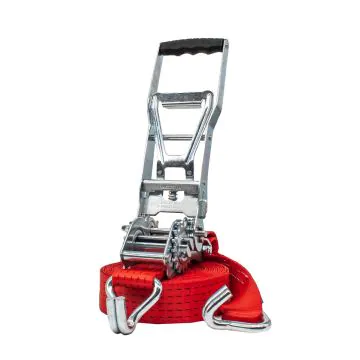 Lasiprofi ERGO-Power-Zug-Ratsche 50 mm, 8,0 m, rot mit Doppelspitzhaken, STF 950 daN, zweiteilig