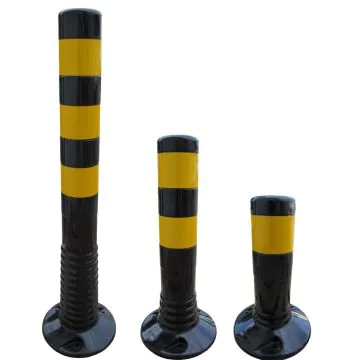 Absperrpfosten flexibel PUR schwarz/gelb - retroreflektierend, 1.000 mm