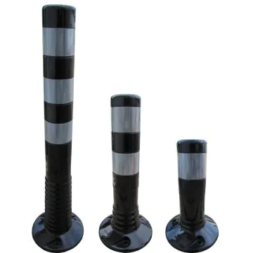 Absperrpfosten flexibel PUR schwarz/silber - retroreflektierend, 1.000 mm