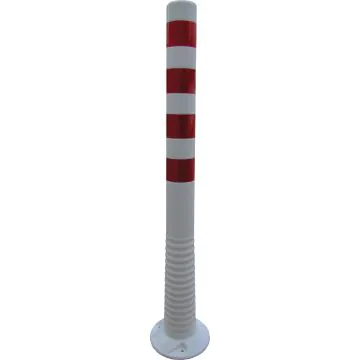 Absperrpfosten flexibel PUR weiß/rot - retroreflektierend, 1.000 mm