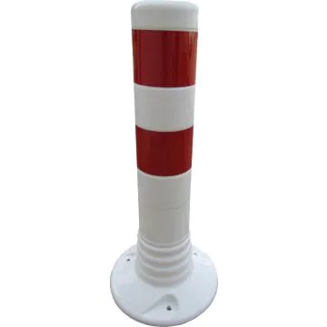 Absperrpfosten flexibel PUR weiß/rot - retroreflektierend, 450 mm