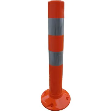 Schwerer Absperrpfosten flexibel PUR orange/silber, retroreflektierend
