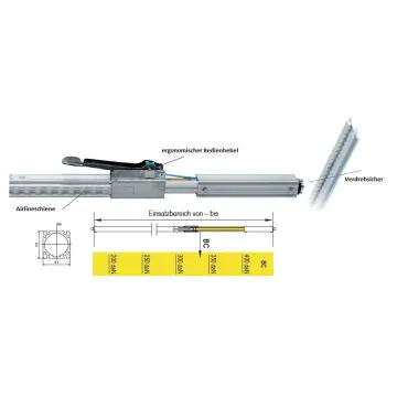 Sperrstange KIM 4x4 Airline Profi, 1.850 -2.300 mm quadratische Sperrstange