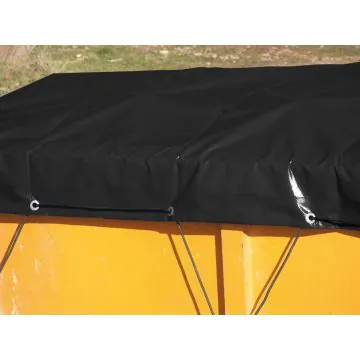 Standardcontainerplane mit Gummiseil, schwarz, 4,5 x 2,3m