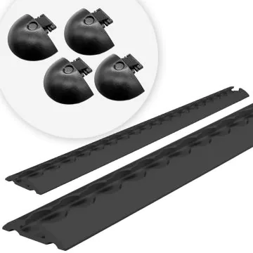 Lasiprofi Airlineschiene Starterset 2 mit Endkappe halbrund, gebohrt 1000 x 50 x 11,5 mm, schwarz,