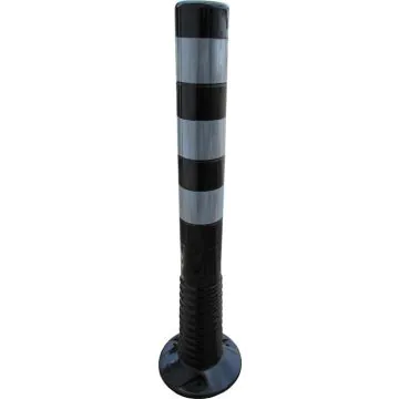 Absperrpfosten flexibel PUR schwarz/silber - retroreflektierend, 750 mm