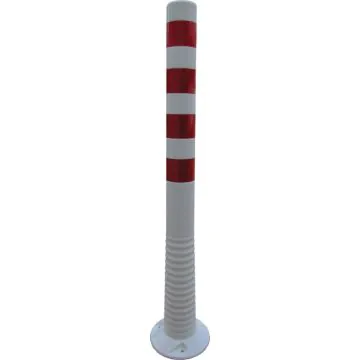Absperrpfosten flexibel PUR weiß/rot - retroreflektierend, 1.000 mm
