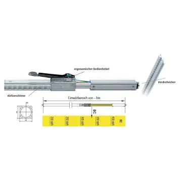 Sperrstange KIM 4x4 Airline Profi, 1.850 -2.300 mm quadratische Sperrstange