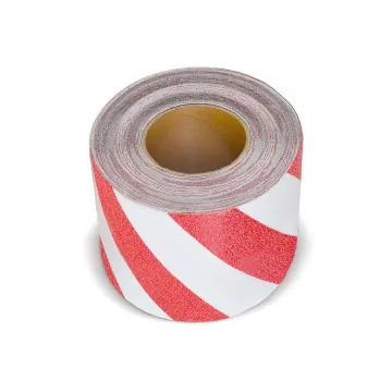 Warnmarkierung Antirutschbelag - Rolle 150mm x18,3m, rot/weiß