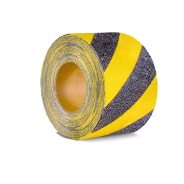 Warnmarkierung Antirutschbelag - Rolle 100mm x18,3m, schwarz/gelb