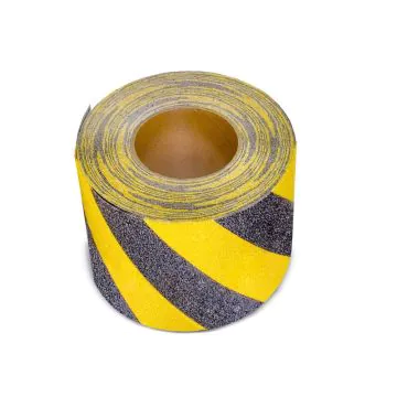 Warnmarkierung Antirutschbelag - Rolle 150mm x18,3m, schwarz/gelb