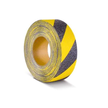 Warnmarkierung Antirutschbelag - Rolle 50mm x18,3m, schwarz/gelb