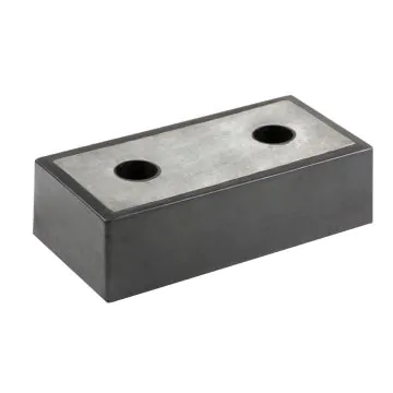 Anfahrpuffer "Bulli-B" Stahlplatte 500x250x140 mm, mit Stahl-Schutzplatte