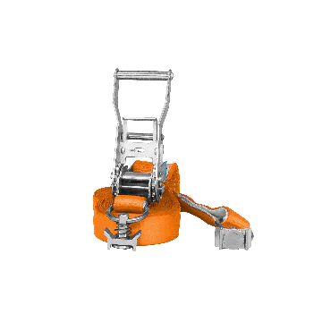 Lasiprofi  Zurrgurt 25 mm – zweiteilig - orange Länge: 5,0 m - Endbeschlag Single-Stud-Fitting