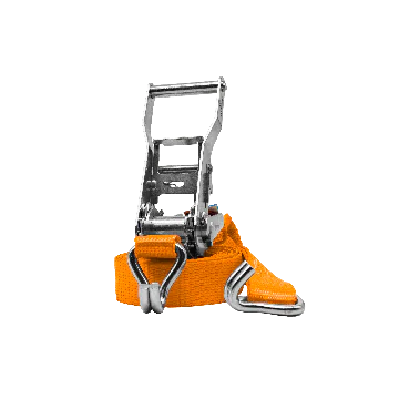 Lasiprofi  Zurrgurt 25 mm – zweiteilig - orange - Länge: 5,0 m - Doppelspitzhaken