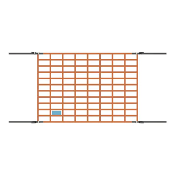 DoKEP ZP 350 Typ 1 Kofferraumnetz 1025 × 1025 mm, orange, inkl. 4 Zurrgurte