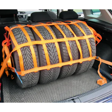 DoKEP 350P Mini Kofferraumnetz Set 825 x 1.025 mm mit 4 Klemmschlossgurten – LC 350 daN
